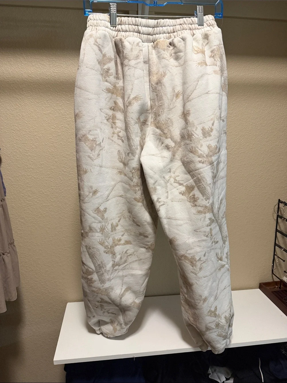 Women's White Camouflage Cozy Joggers - Cream/Beige - Picture 5 of 5